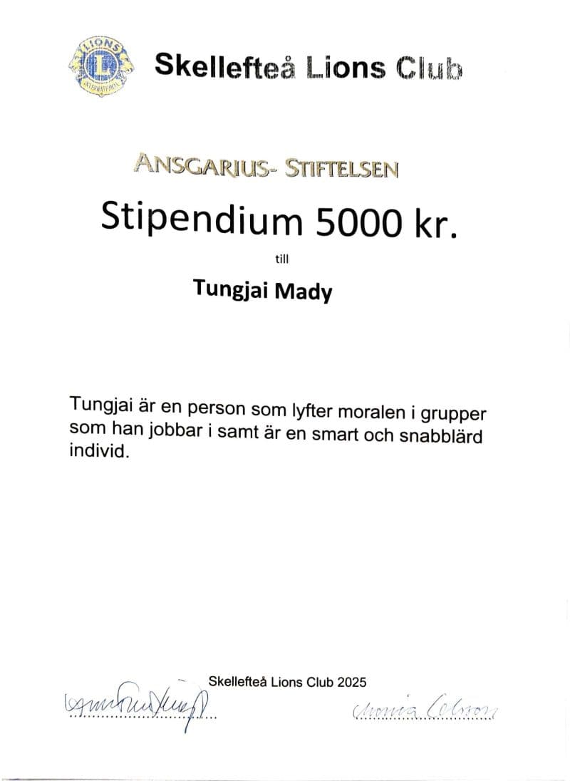 Ansgarius-Stiftelsen Stipendium